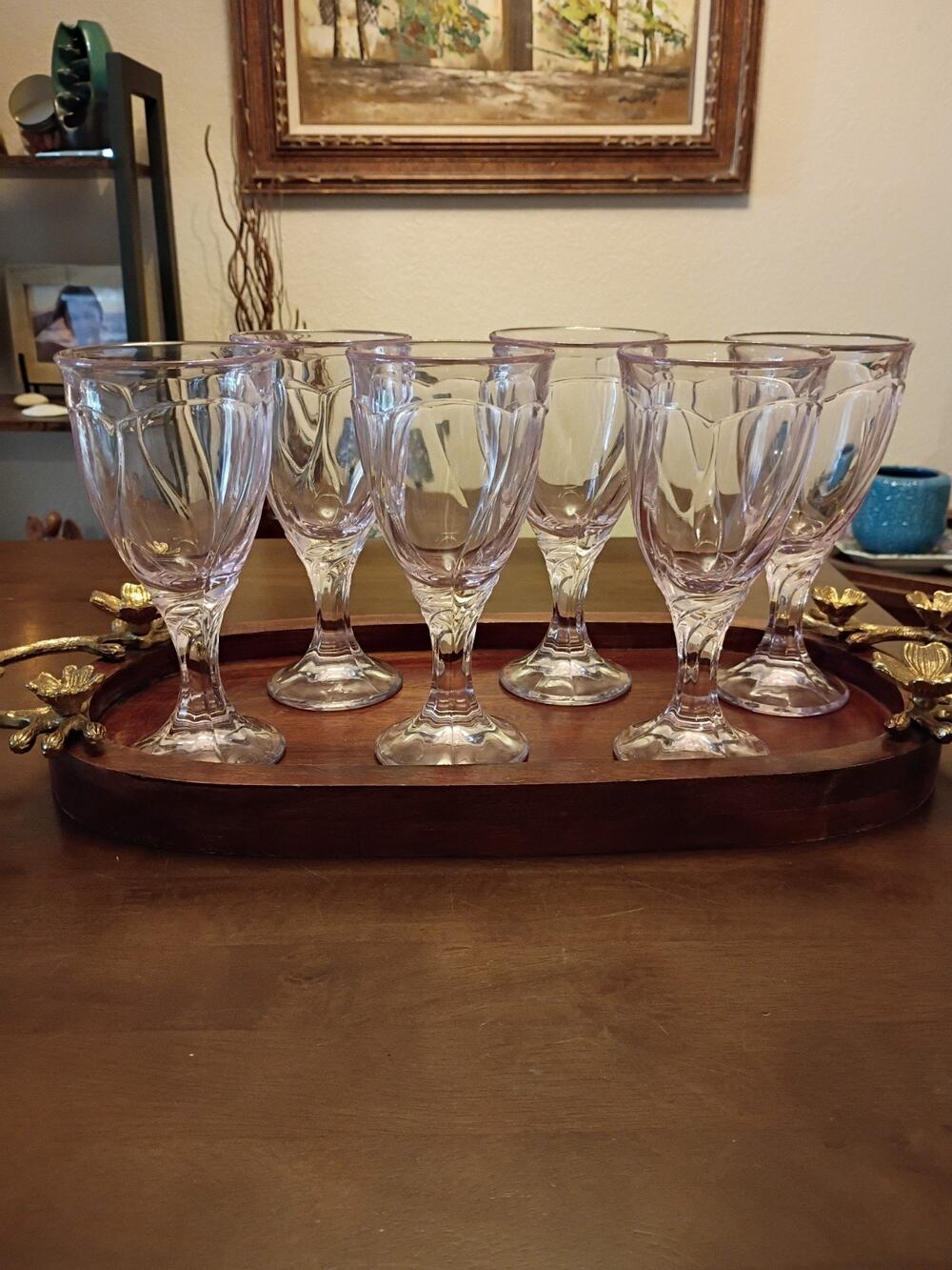 Noritake Sweet Swirl Pink Wine Glasses Set Of 6